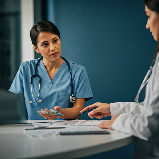 Healthcare worker studying