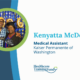 A photo of Medical Assistant Kenyatta McDowell smiling and wearing a cap and gown at her graduation celebration